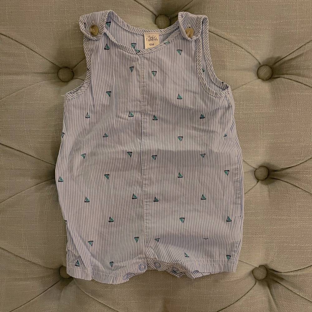 6M Baby Boy Sailboat Tank-Top  Romper